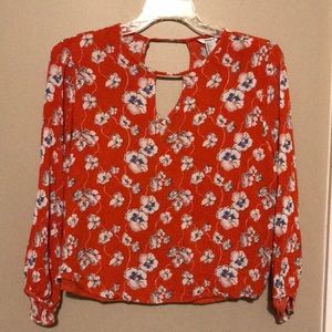 Red Floral Crop Top